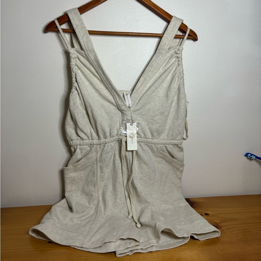 Anthropologie Beige Cream Romper Jumpsuit